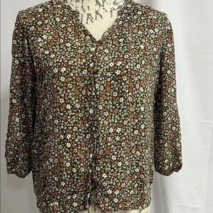 Sonoma calico Blouse with 3/4 Sleeves